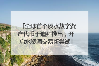 全球首个淡水数字资产代币于迪拜推出，开启水资源交易新尝试