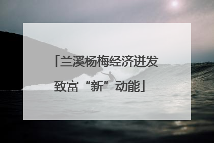 兰溪杨梅经济迸发致富“新”动能