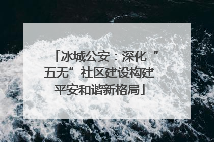 冰城公安：深化“五无”社区建设构建平安和谐新格局