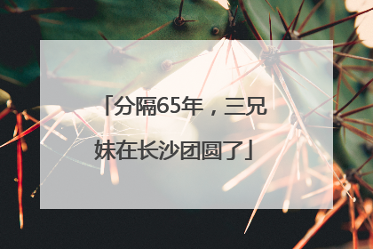 分隔65年，三兄妹在长沙团圆了