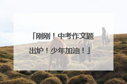 刚刚！中考作文题出炉！少年加油！