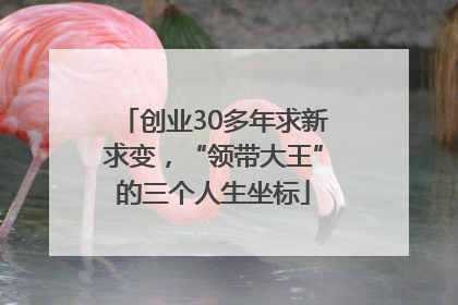 创业30多年求新求变，“领带大王”的三个人生坐标