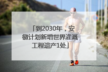 到2030年，安徽计划新增世界灌溉工程遗产1处