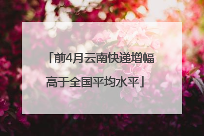 前4月云南快递增幅高于全国平均水平