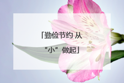 勤俭节约 从“小”做起