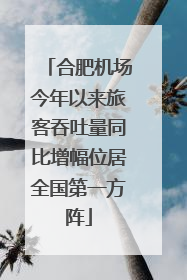 合肥机场今年以来旅客吞吐量同比增幅位居全国第一方阵