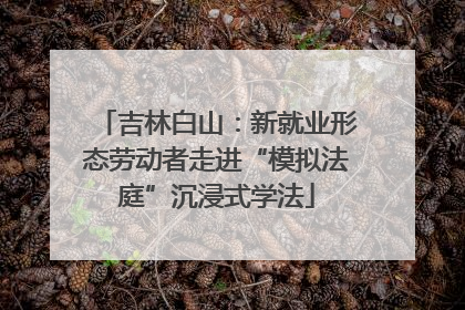 吉林白山：新就业形态劳动者走进“模拟法庭”沉浸式学法