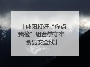 咸阳打好“你点我检”组合拳守牢食品安全线
