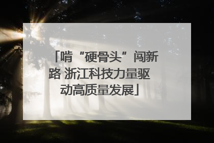 啃“硬骨头”闯新路 浙江科技力量驱动高质量发展