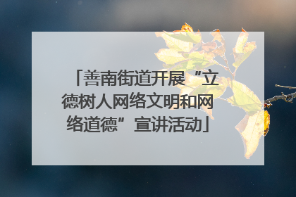 善南街道开展“立德树人网络文明和网络道德”宣讲活动