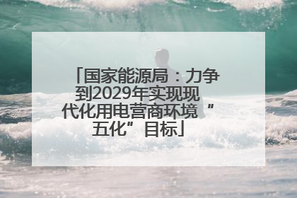 国家能源局：力争到2029年实现现代化用电营商环境“五化”目标