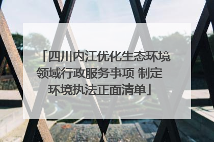 四川内江优化生态环境领域行政服务事项 制定环境执法正面清单