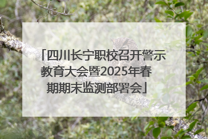 四川长宁职校召开警示教育大会暨2025年春期期末监测部署会
