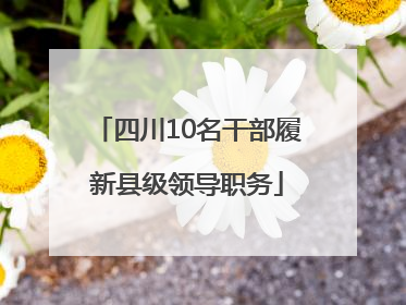 四川10名干部履新县级领导职务