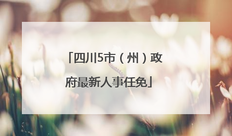 四川5市（州）政府最新人事任免