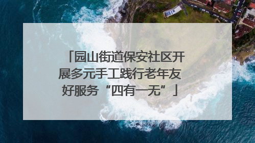 园山街道保安社区开展多元手工践行老年友好服务“四有一无”