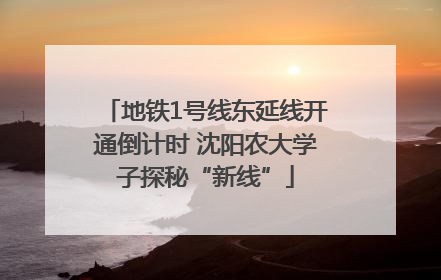 地铁1号线东延线开通倒计时 沈阳农大学子探秘“新线”