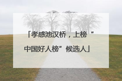 孝感池汉桥，上榜“中国好人榜”候选人