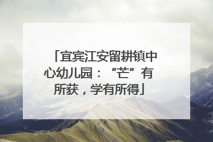 宜宾江安留耕镇中心幼儿园：“芒”有所获，学有所得