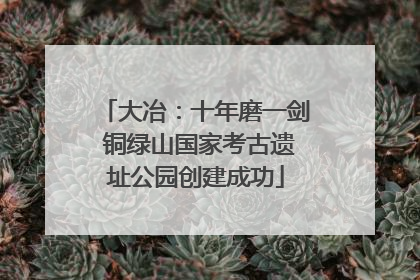 大冶：十年磨一剑 铜绿山国家考古遗址公园创建成功