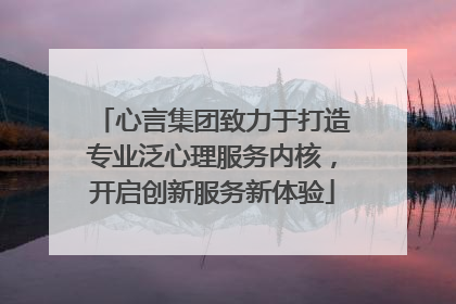 心言集团致力于打造专业泛心理服务内核，开启创新服务新体验