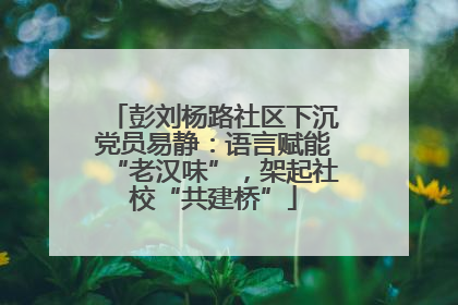 彭刘杨路社区下沉党员易静：语言赋能“老汉味”，架起社校“共建桥”