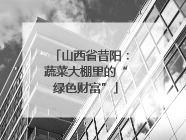 山西省昔阳：蔬菜大棚里的“绿色财富”
