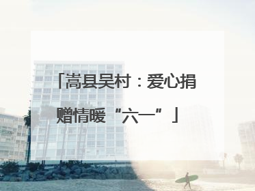 嵩县吴村：爱心捐赠情暖“六一”