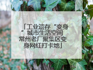 工业遗存“变身”城市生活空间 常州老厂聚集区变身网红打卡地