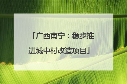 广西南宁：稳步推进城中村改造项目