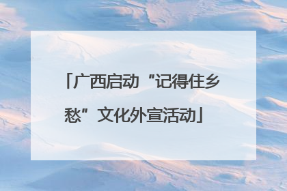 广西启动“记得住乡愁”文化外宣活动