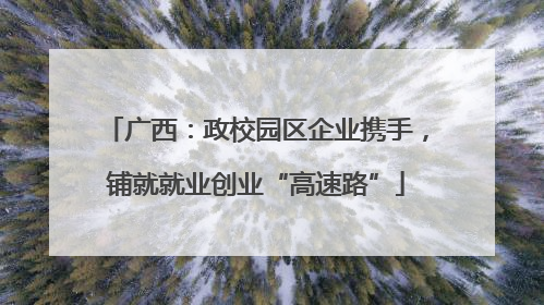 广西：政校园区企业携手，铺就就业创业“高速路”