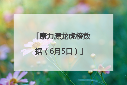 康力源龙虎榜数据（6月5日）
