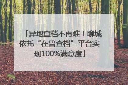 异地查档不再难！聊城依托“在鲁查档”平台实现100%满意度