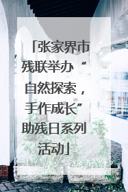 张家界市残联举办“自然探索，手作成长”助残日系列活动