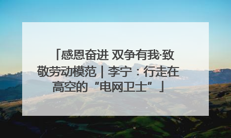 感恩奋进 双争有我·致敬劳动模范｜李宁：行走在高空的“电网卫士”