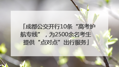 成都公交开行10条“高考护航专线”，为2500余名考生提供“点对点”出行服务