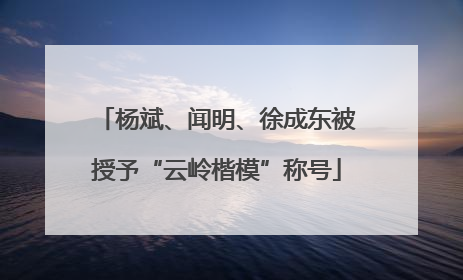 杨斌、闻明、徐成东被授予“云岭楷模”称号