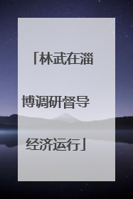 林武在淄博调研督导经济运行