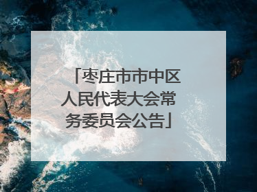 枣庄市市中区人民代表大会常务委员会公告