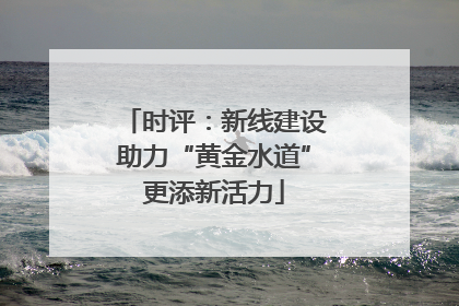 时评：新线建设助力“黄金水道”更添新活力