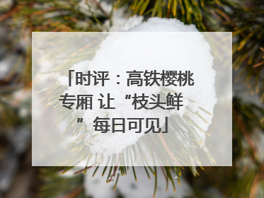 时评：高铁樱桃专厢 让“枝头鲜”每日可见
