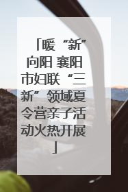 暖“新”向阳 襄阳市妇联“三新”领域夏令营亲子活动火热开展
