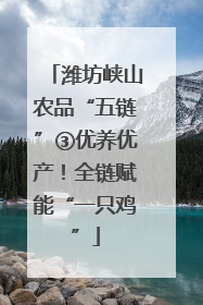 潍坊峡山农品“五链”③优养优产！全链赋能“一只鸡”