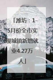 潍坊：1-5月份全市实现城镇新增就业4.27万人