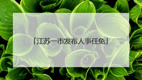 江苏一市发布人事任免
