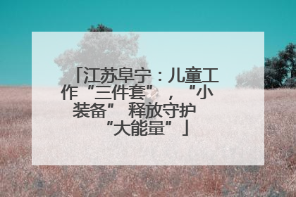 江苏阜宁：儿童工作“三件套”，“小装备” 释放守护 “大能量”
