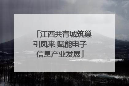 江西共青城筑巢引凤来 赋能电子信息产业发展