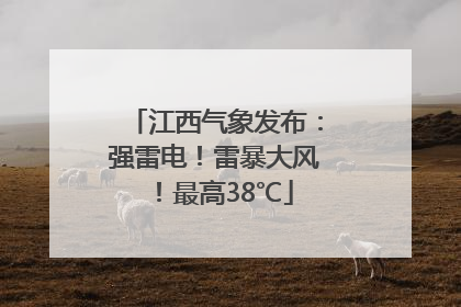 江西气象发布：强雷电！雷暴大风！最高38℃