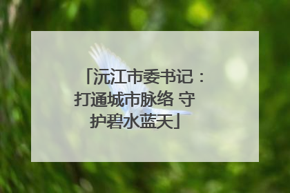 沅江市委书记：打通城市脉络 守护碧水蓝天